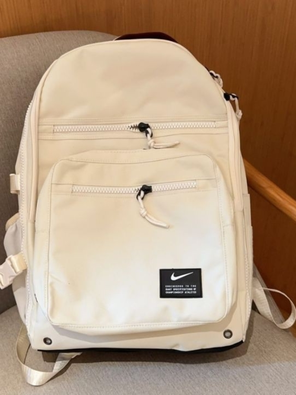 Nike Cream/Off-White Backpack with Front Zip Pocket